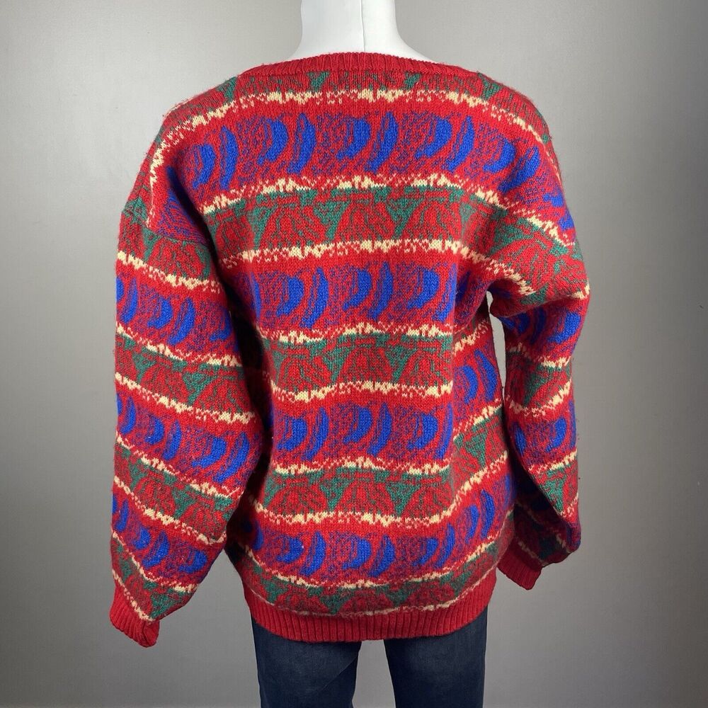 vintage Retro mark shale Scotland Wool Hand Loom knit sweater pullover crewneck - Picture 5 of 9